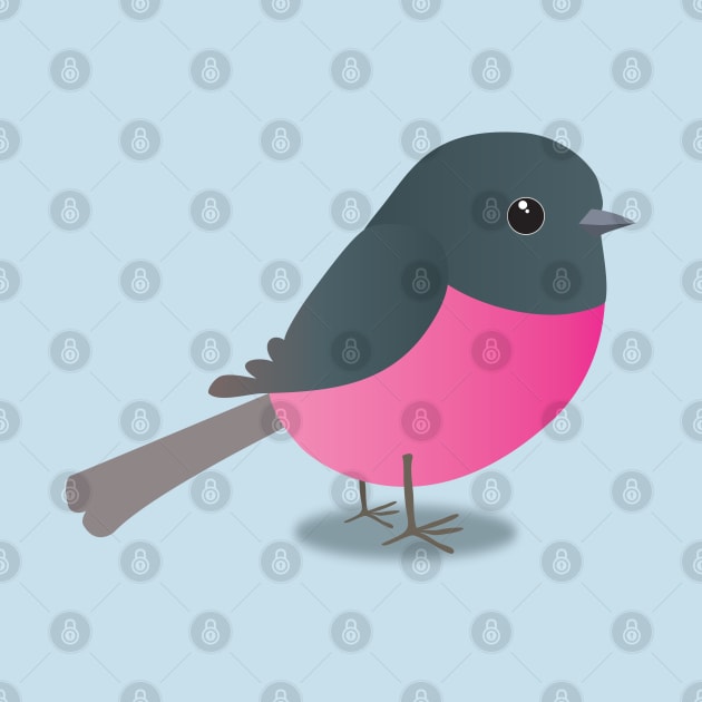 Pink robin digital drawing by Bwiselizzy