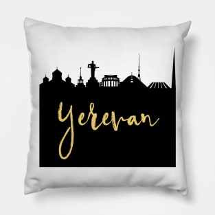 YEREVAN ARMENIA DESIGNER SILHOUETTE SKYLINE ART Pillow