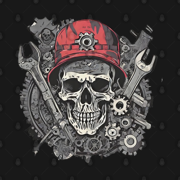 Skull steampunk monochrome by Tjhtt Autoarts