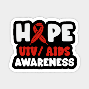 Red ribbon of awareness Magnet