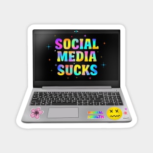 Social media sucks laptop Magnet