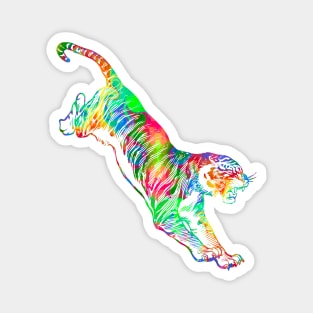 Tiger Abstract Colour Silhouette Art Magnet