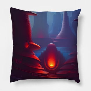 Alien planet landscape Pillow