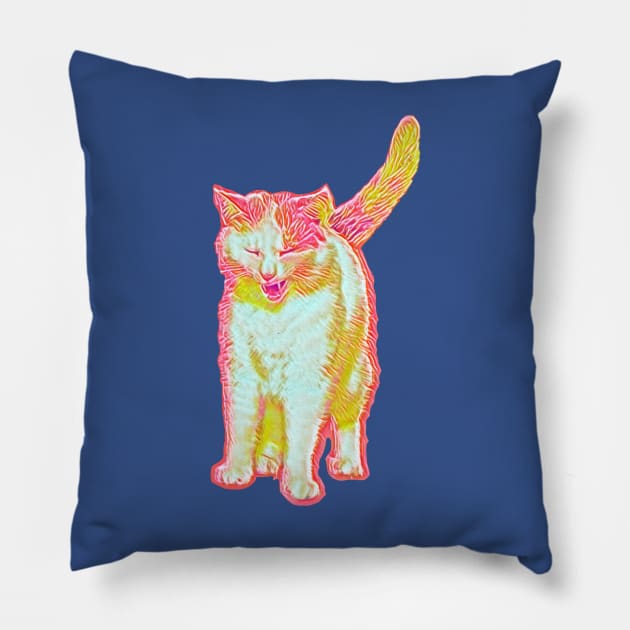 Needy Cat Pillow by petrasart