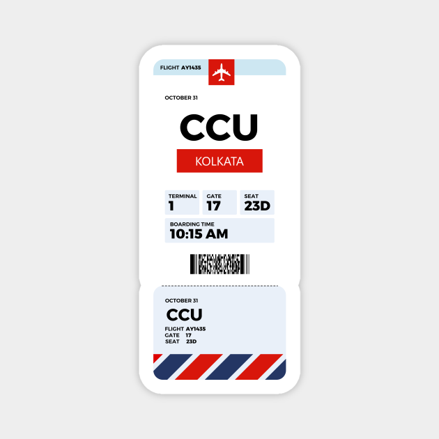 Kolkata boarding pass Kolkata Boarding Pass TeePublic
