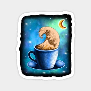 Cappuccino coffee lover great wave off kanagawa Magnet