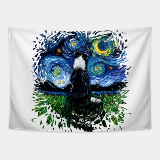 Border Collie Night 3 (splash version) Tapestry