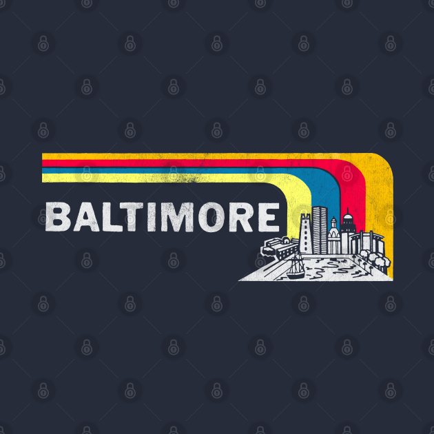 Discover Baltimore, Maryland / Vintage Faded-Style - Radio Station - T-Shirt