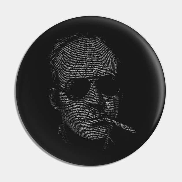 Hunter S Thompson Fear and Loathing in Las Vegas text portrait Pin by vincentcarrozza