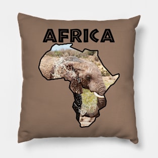 African Wildlife Continent Elephant Splash Pillow