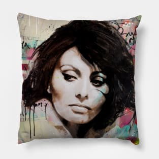 Sophia Loren pop art Pillow