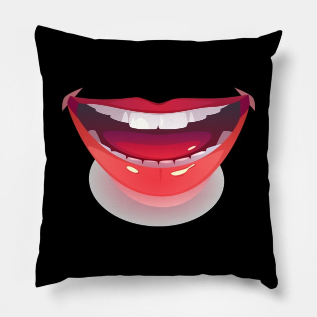 lip design Pillow by NiceAndBetter Studio.