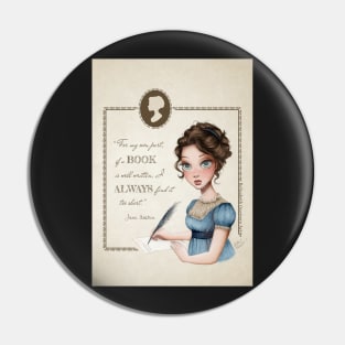 Jane Austen Portrait Pin