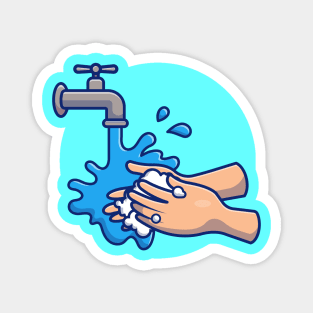 Washing hand cartoon 6 Magnet