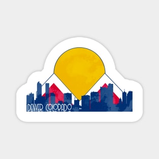 Denver Skyline Flag Design Magnet