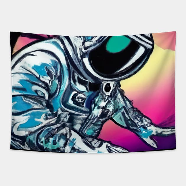 Astronaut DJ In Space Tapestry by maxcode