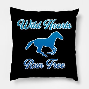 Wild Hearts Run Free — White Outline Pillow