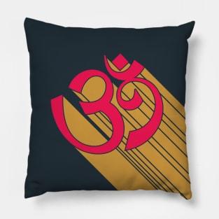 Om Symbol Retro Style with Big Drop Shadow 2 Pillow