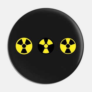 Nuclear radiation sign sticker, nuclear warning symbol sticker - radiation, energy, atomic power Pin