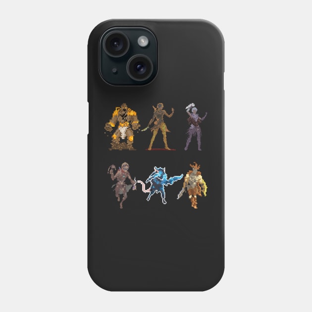 Gloomhaven Starter Characters Pixel Design - Board Game Inspired Graphic - Tabletop Gaming Phone Case by MeepleDesign