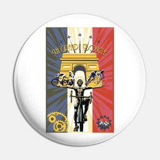 Retro La Grande Boucle Cycling poster Pin