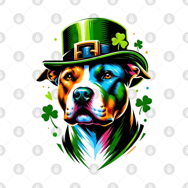 American Staffordshire Terrier Celebrates St. Patrick's Day by ArtRUs