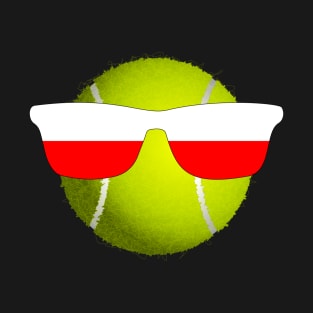 Tennis Ball With Poland Sunglasses T-Shirt