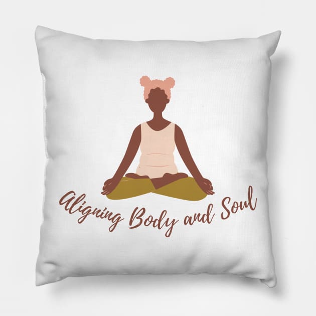 Aligning Body and Soul Pillow by BhaktiCloudsApparel