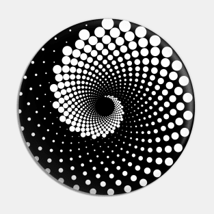 Fibonacci Sequence: Spiraling Dots 2 on a Dark Background Pin