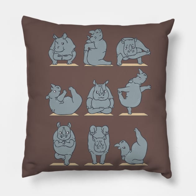 Rhino Yoga Pillow by huebucket