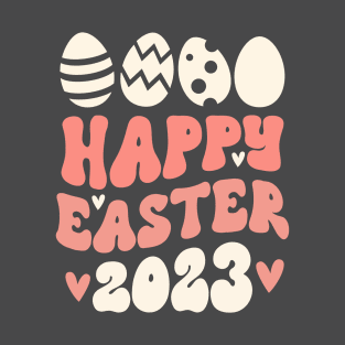 Happy Easter 2023 Eggs Peach T-Shirt