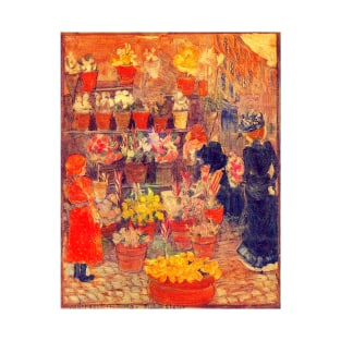 'Flower Stall' by Maurice Prendergast REMASTERED TECHNICOLOR T-Shirt