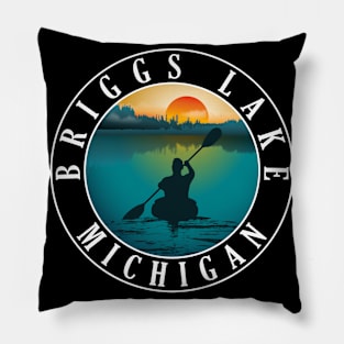 Briggs Lake Kayaking Michigan Sunset Pillow