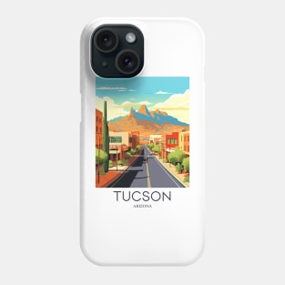 A Pop Art Travel Print of Tucson - Arizona - US Phone Case