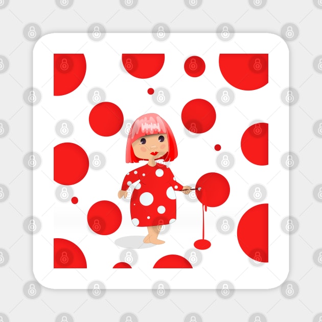 Yayoi Kusama Polka Dots Magnet by Le petit fennec