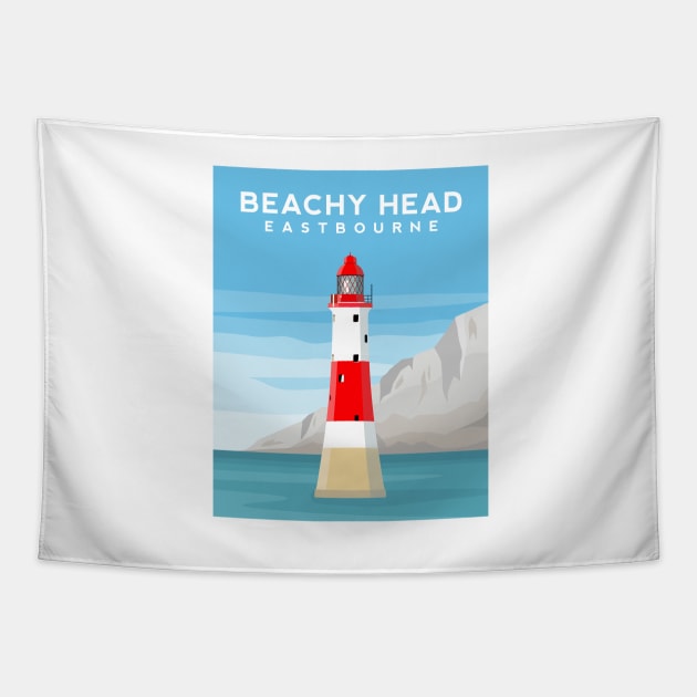 Beachy Head Lighthouse, Eastbourne, East Sussex Tapestry by typelab