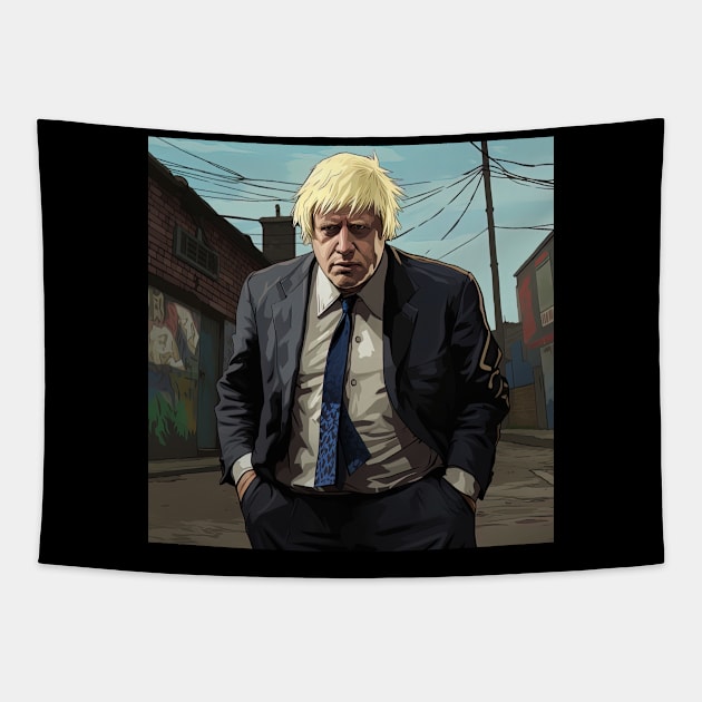 Boris Johnson Tapestry by ComicsFactory