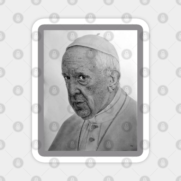 Pope francis pencil sketch Magnet by tepy 