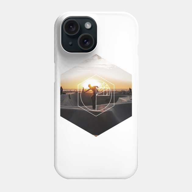 Sunset Skateboard Geoemtric Photography Phone Case by deificusArt