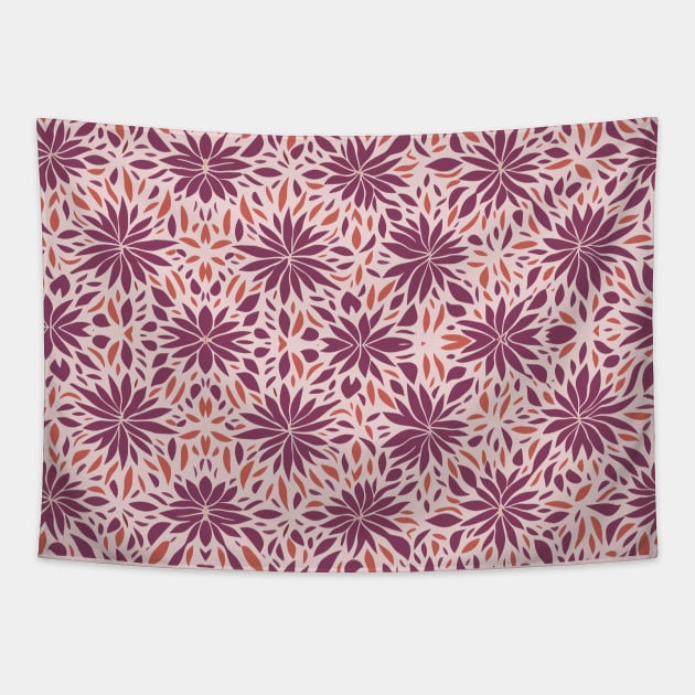 Seamless floral pattern with flowers and leaves Tapestry by webbygfx