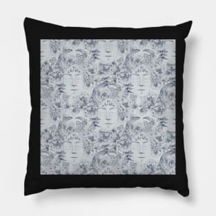 Gothic girl with horns and flowers Pillow