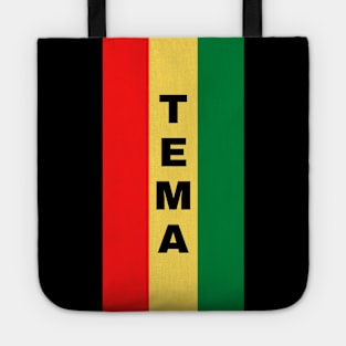 Tema City in Ghana Flag Colors Vertical Tote