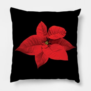 Poinsettias - Bright Red Poinsettia Pillow