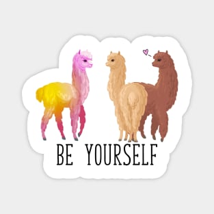 Be Yourself Cute Alpaca Magnet