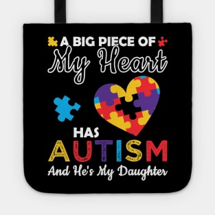 A Big Piece Of My Heart Has Autism and He's My Daughter Tote