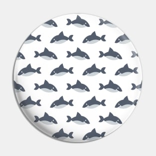 Funny cartoon shark pattern Pin