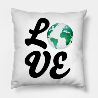 Love With Watercolor Planet - Climate Change Pillow