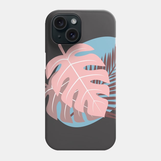 Tropical Leaves in Pastel colors Phone Case by BeauLab