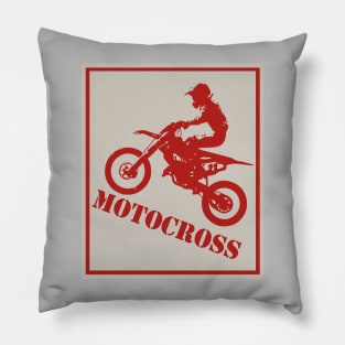 vintage retro motocross Pillow