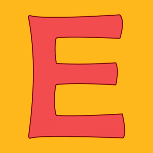 letter e red T-Shirt